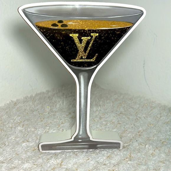 Martini Glass Wood Art Decor, Chic I drink Wood Art - Picture 3 of 5